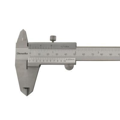 Vernier caliper with screw lock 0-150x0,05 mm and TIN coated beam